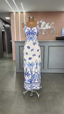 Vestido Floral cuto prime (coqueiros)                                                                        